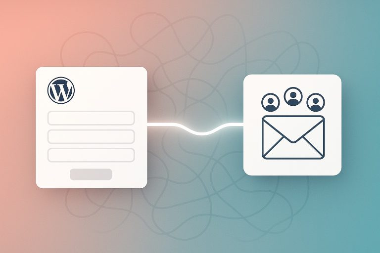 Visual illustration showing direct connection between WordPress form and newsletter platform