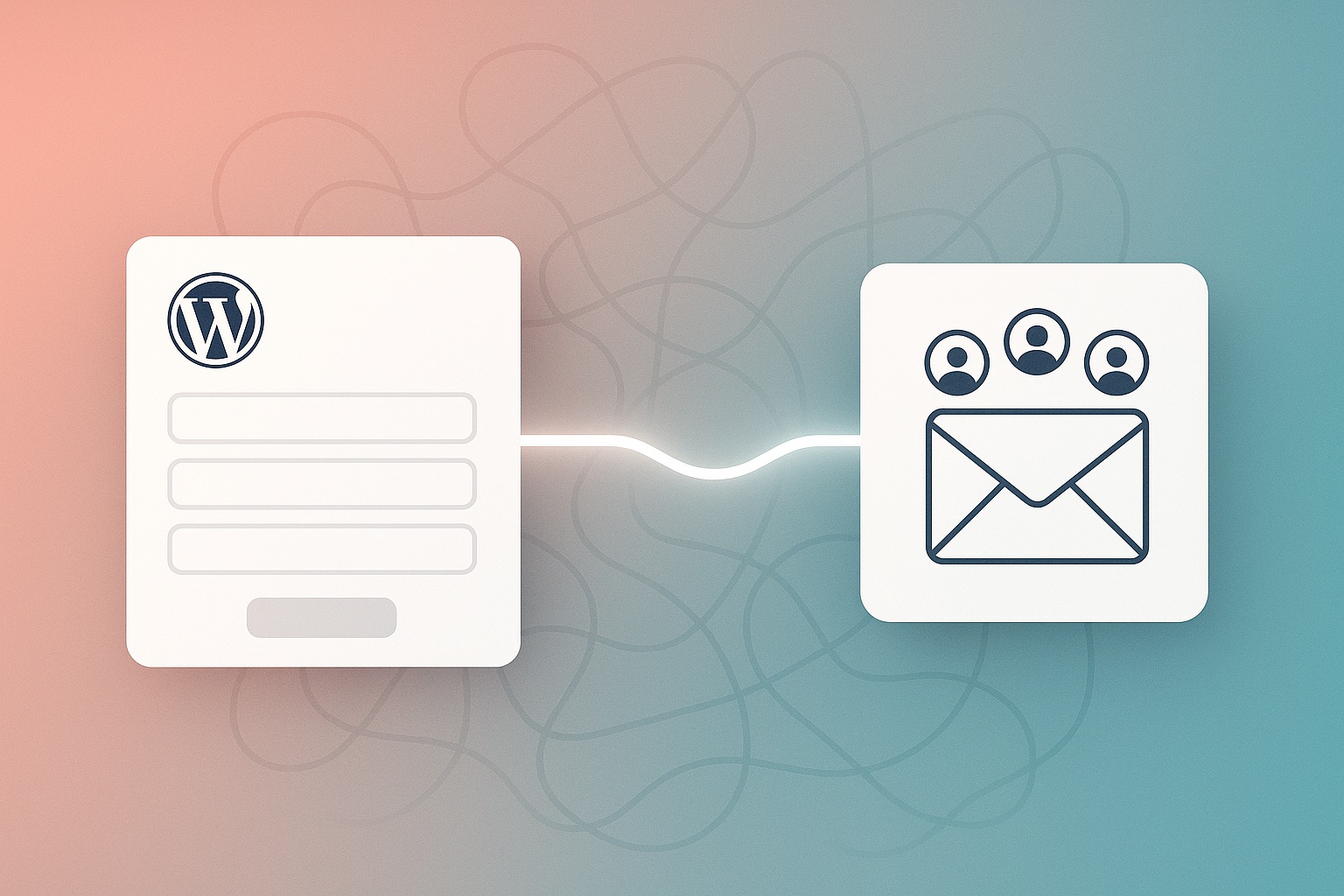 Visual illustration showing direct connection between WordPress form and newsletter platform