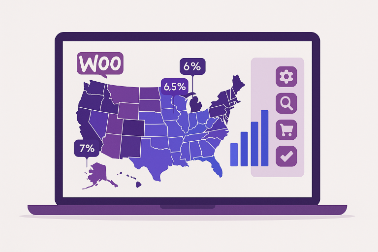 Comparison of WooCommerce tax automation plugins including TaxJar, Avalara, Stripe Tax, and TaxCloud